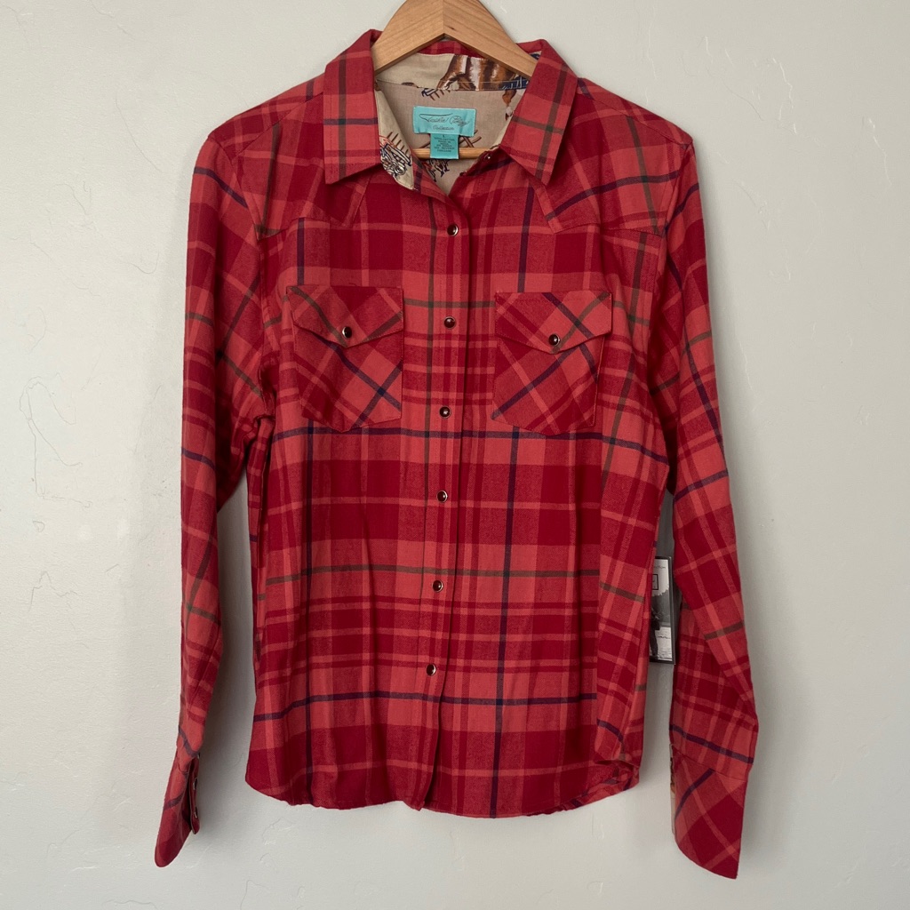 Tasha Polizzi Red Plaid Button Down Shirt